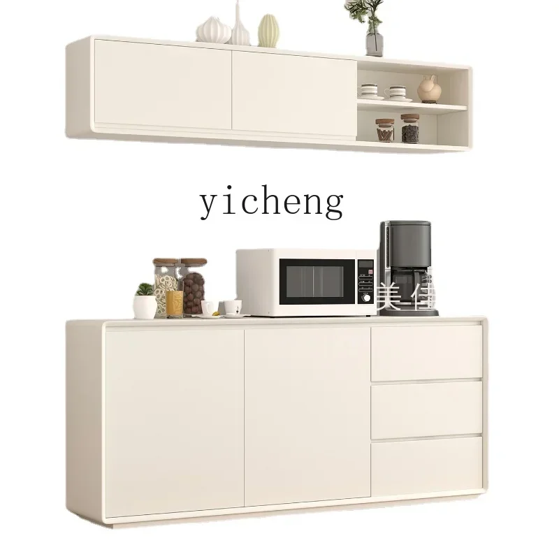 

Xl Warm White Solid Wood Sideboard Wall Locker Storage Cabinet Stone Plate Side Cabinet