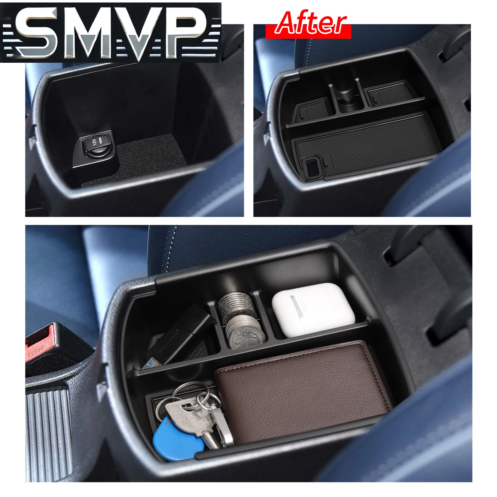 Fit สําหรับ Hyundai I30 I30 N ขวาหางเสือ 2018-2025 ที่เก็บกล่องถาดรถจัดอุปกรณ์เสริมการจัดเตรียมสีดํา