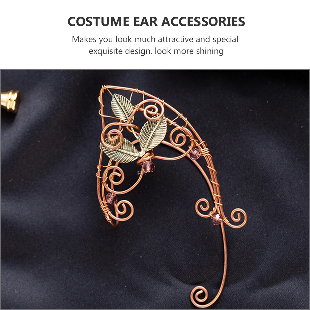 

2PCS Alloy Ear Clips Women Elf Cuff Non-Piercing Jewelry Girls Accessories Valentine Gift Curvy Style Halloween Costumes