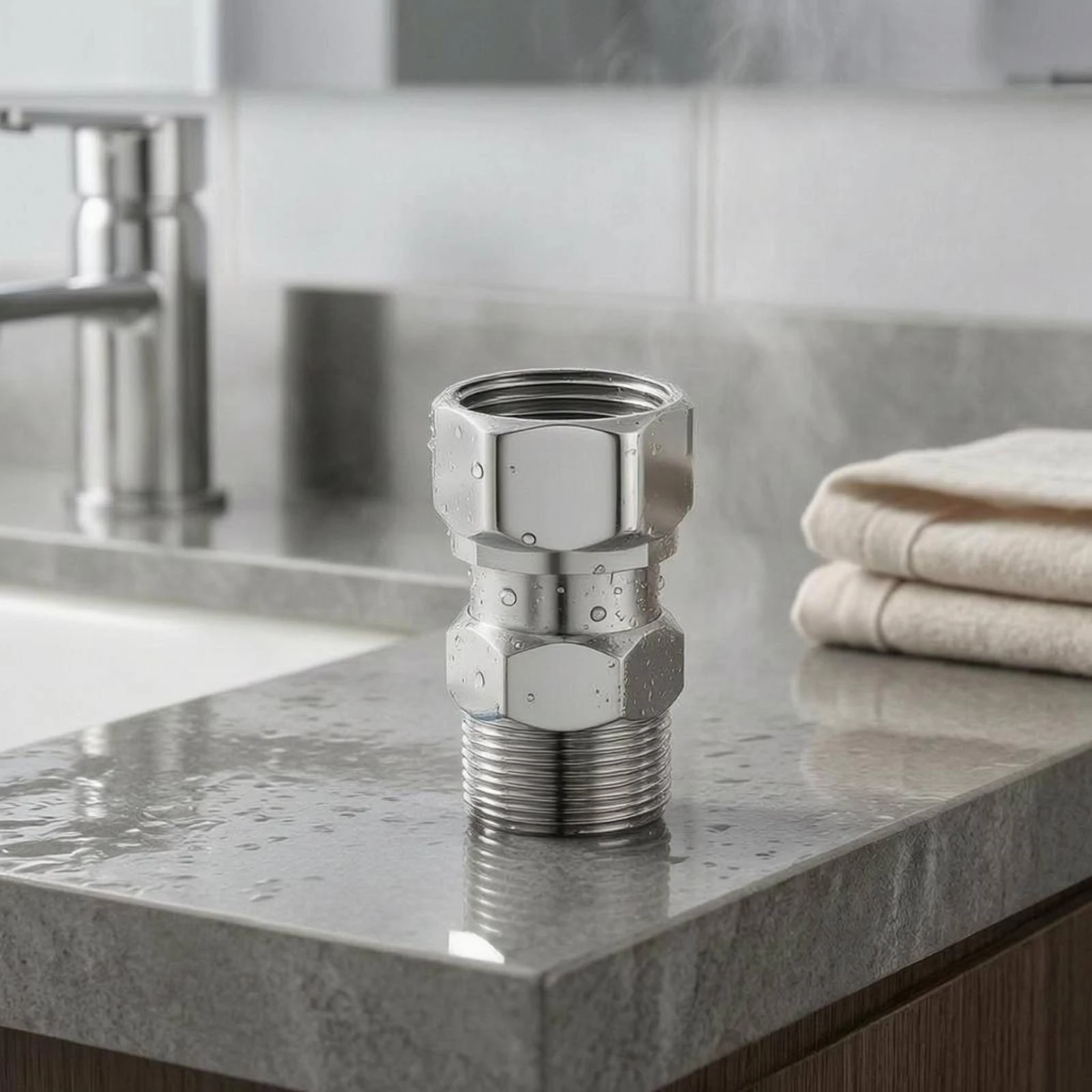 Stainless Steel Angle-Valve Extension Fitting Universal Connection Hex Body Valve Connector Plumbing Part