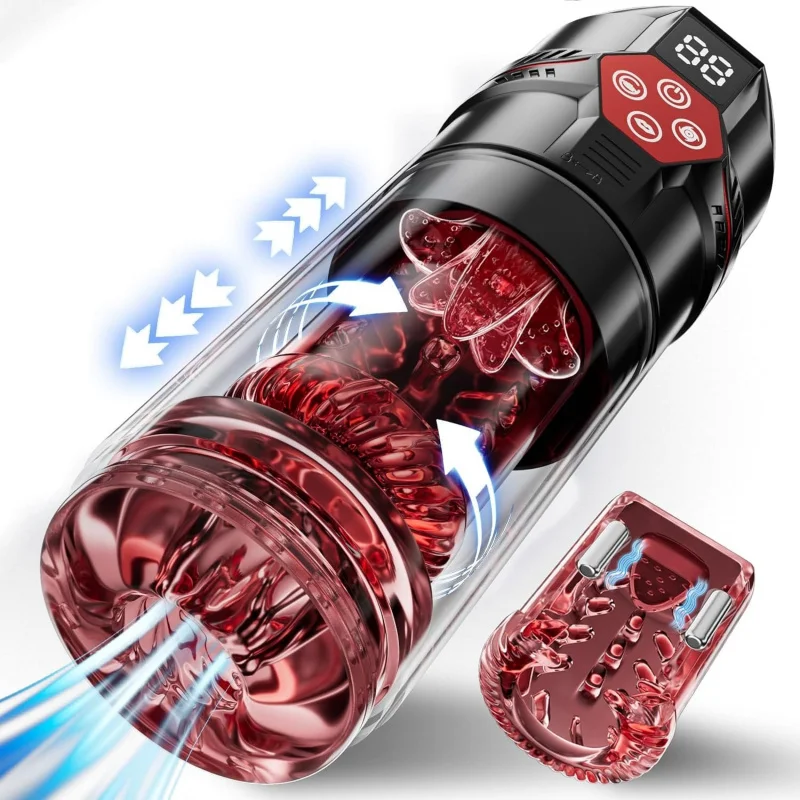 Male genital pump - Male sex toy upgrade 12 S Vacuum pump and 7 Thrusting, rotating, vibrating, sucking, licking LCD Adult toys