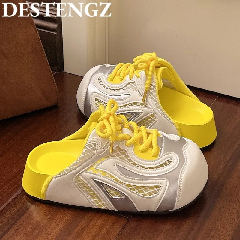 

Mules Shoes Flats Slippers Women Platform Sandals Designer Woman Sneakers 2025 Summer Loafers Flip Flops Casual Sport Slides