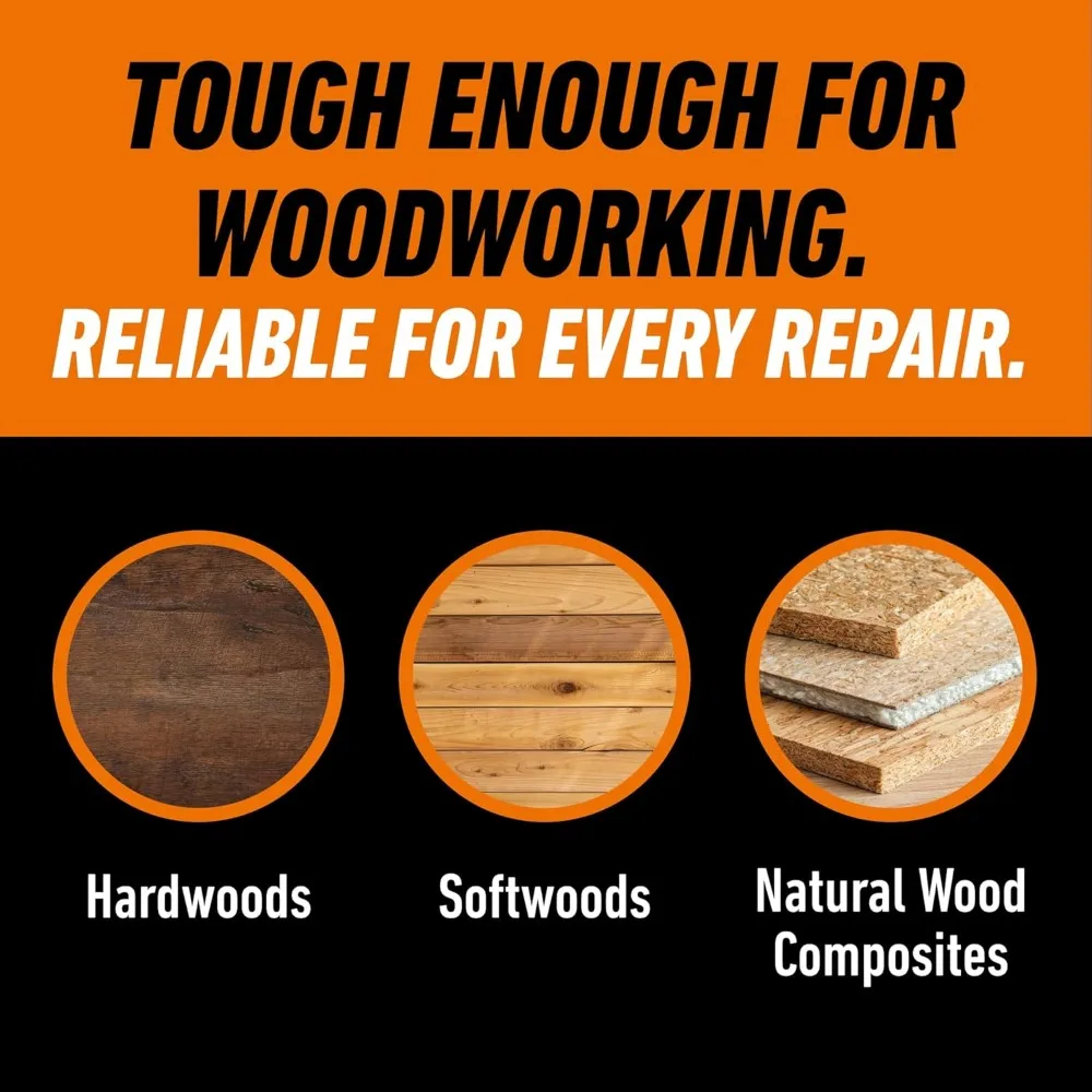 Waterproof Wood Glue, Natural Tan Color, 18 oz for Indoor/Outdoor Projects and Repairs