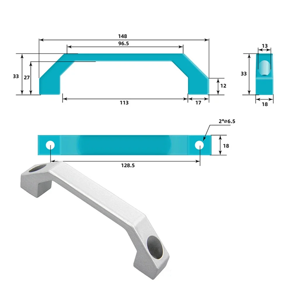 Anpassbarer Griff aus Aluminiumlegierung, Möbelgriff, einfache Installation, hohe Festigkeit, leicht, Druckbeständigkeit