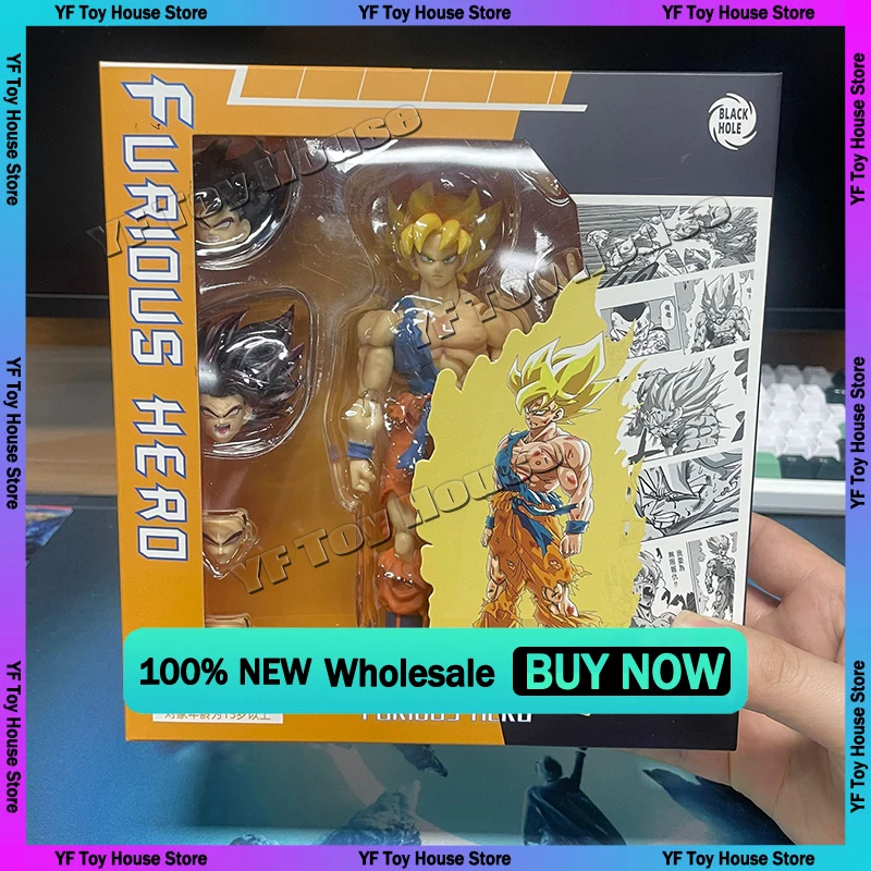 

In Stock Black Hole Dragon Ball Z Shf Ssj Battle Damaged Super Saiyan Furious Hero Son Goku Action Figure Collection Model Toys