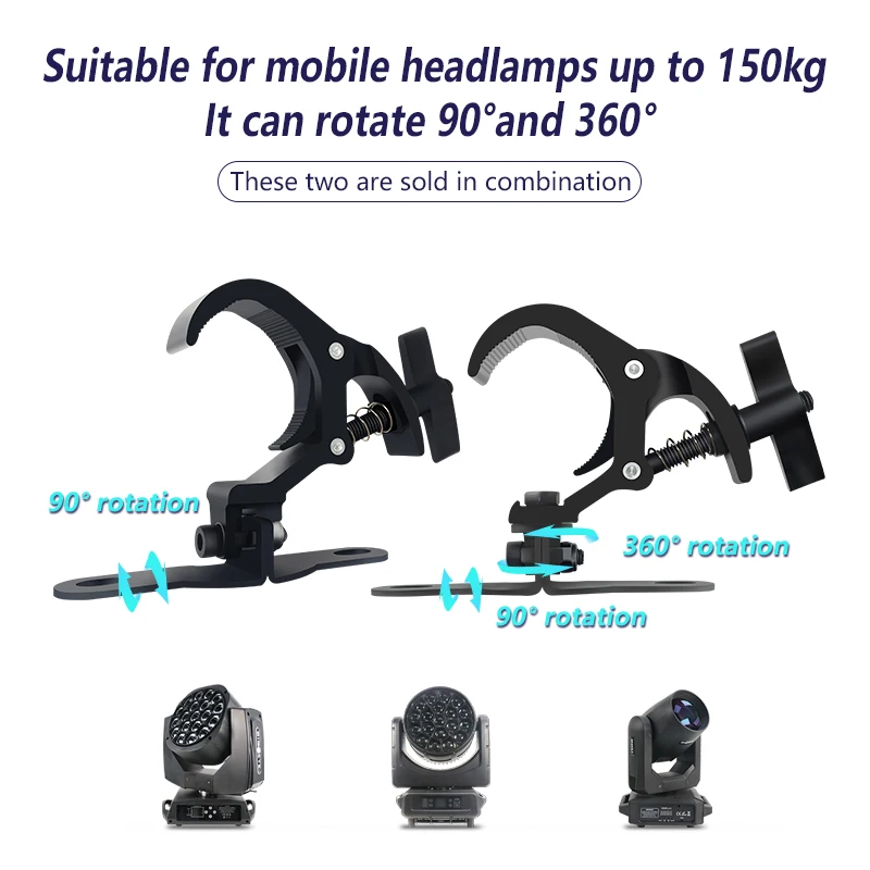 2-10 Pair Aluminum Light Hook LED Moving Head Light Hook Stage Light Truss Clip Folding Spring Hook Lighting Hook
