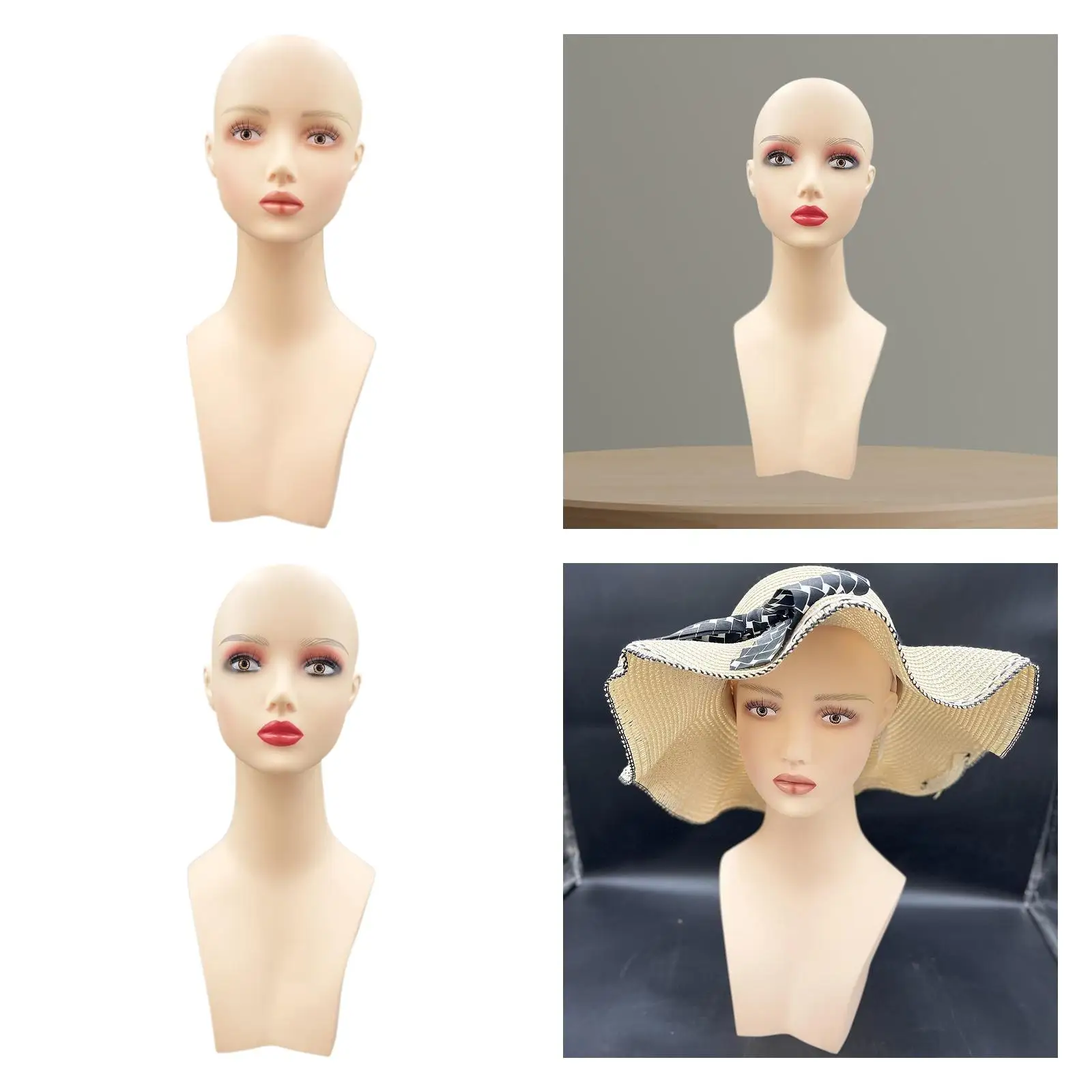 عارضة أزياء أصلع رئيس PVC القزم رئيس شعر مستعار نموذج رئيس حامل واقعية لعرض شعر مستعار القبعة