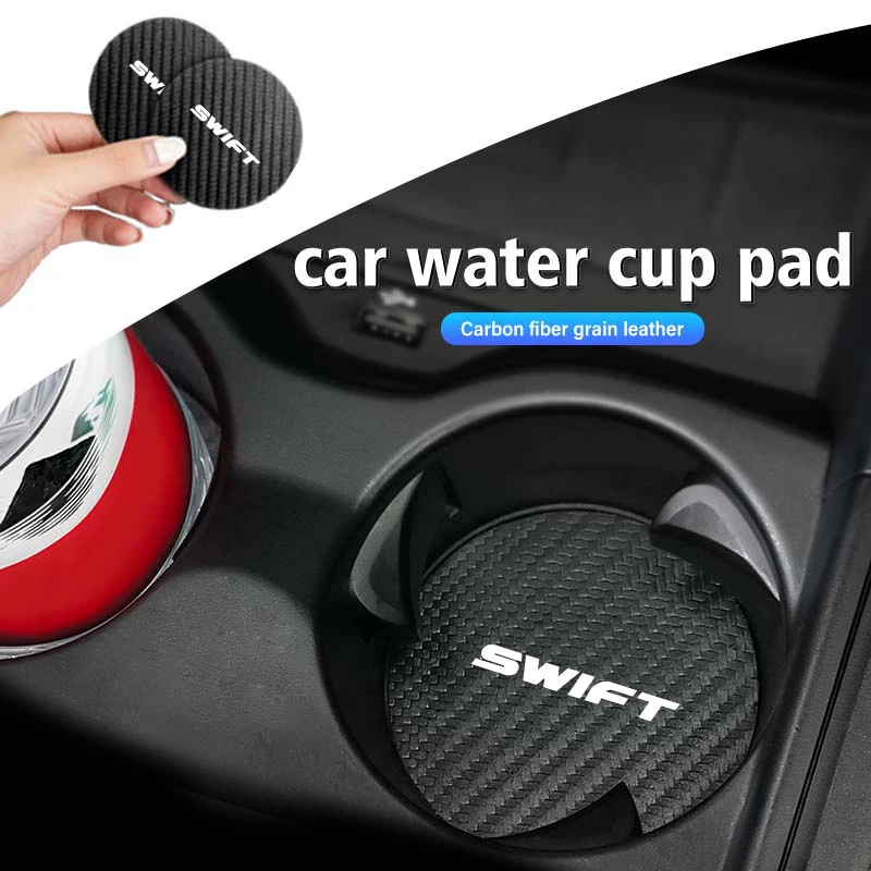 Кожаный автомобильный коврик для чашки с водой, противоскользящий коврик для подставки, автоаксессуары для Suzuki Swift zc33s Sport zc31s zc72s 2022-2020 2013-2022 Кожаный автомобильный коврик для чашки с водой, противоскользящий коврик для подставки, автоаксессуары для Suzuki Swift zc33s Sport zc31s zc72s 2022-2020 2013-2022