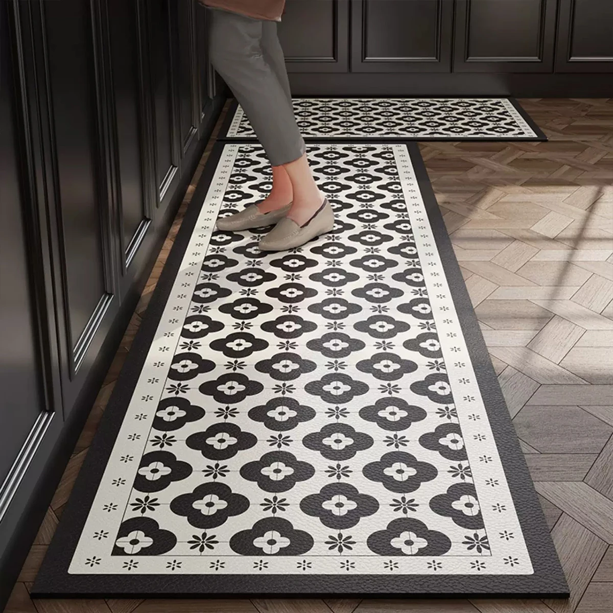 Anti-slip Rugs Kitchen Floor Mat Geometric Pattern Plaid Long Rug Oil-proof Waterproof Non-slip Carpet Home Decor 카펫 שטיח למטבח