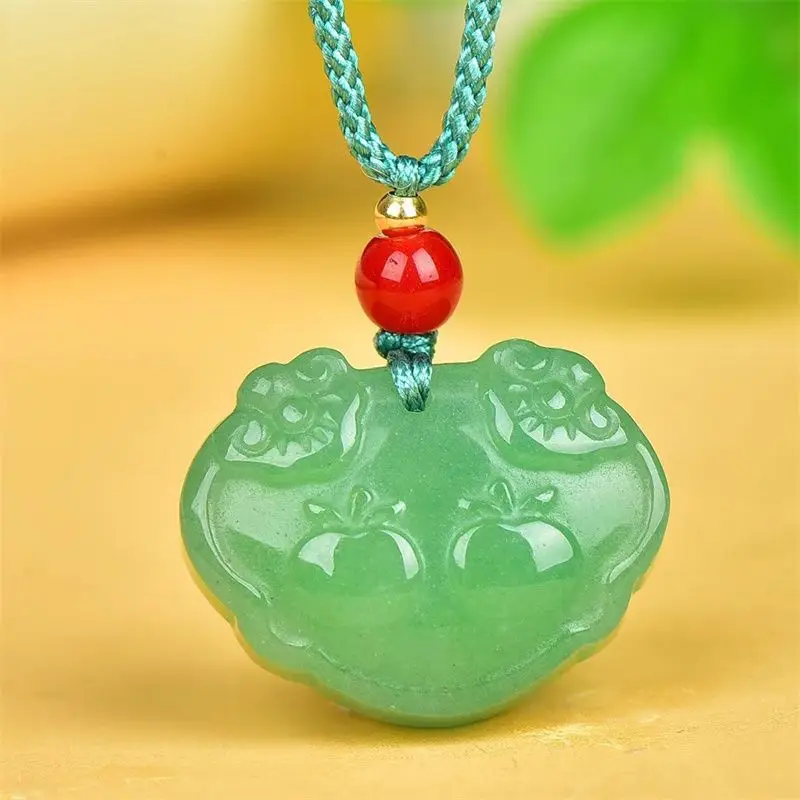 

Натуральный нефрит Дунлин, кулон «Руйи» с эффектом «чистой воды», безопасный замок, долговечность, замок на сто лет, нефритовый кулон