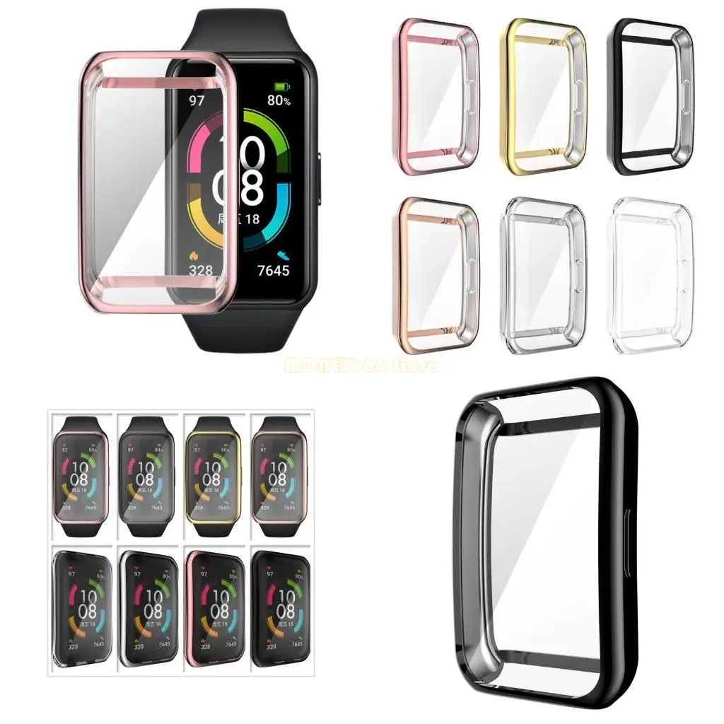 F62C para a banda 7 assistir para case Soft TPU Tampa protetora para a banda 7 Casos protetor tela cheia