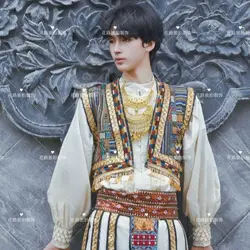 Disfraz de princesa antigua para hombre, estilo étnico de las regiones occidentales, corte de industria pesada, Dunhuang, ropa de Cosplay