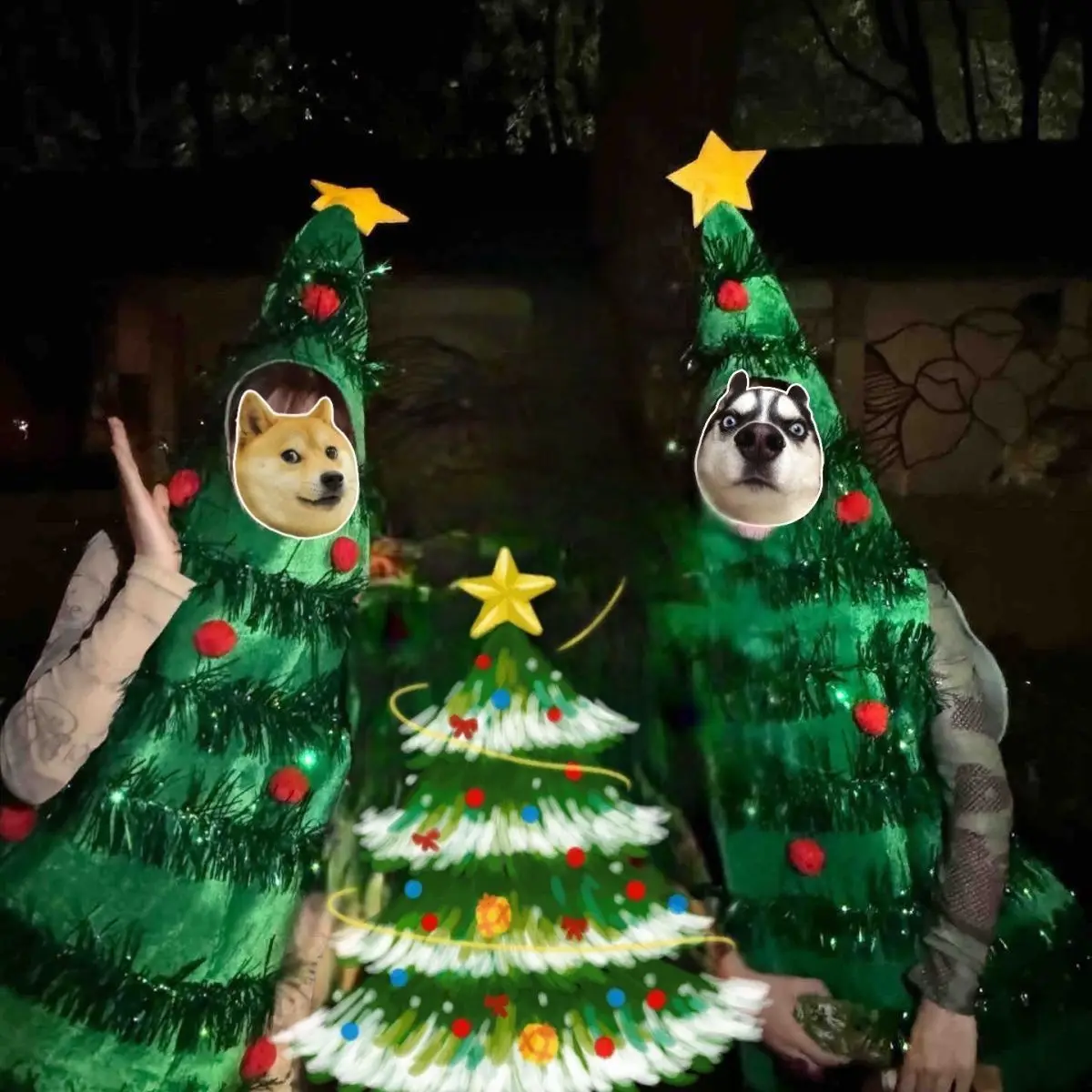 Women Christmas Cosplay Costume Adorable Green Christmas Tree Outfit Set Festive Holiday Party Wear Cute Xmas Clothing In Stock