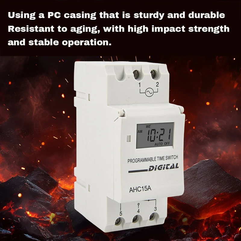 DT16 AHC15A Time Switch 220V 50Hz 16A Electronic Timer Controller 16 On/Off Settings Daily Weekly Programmable