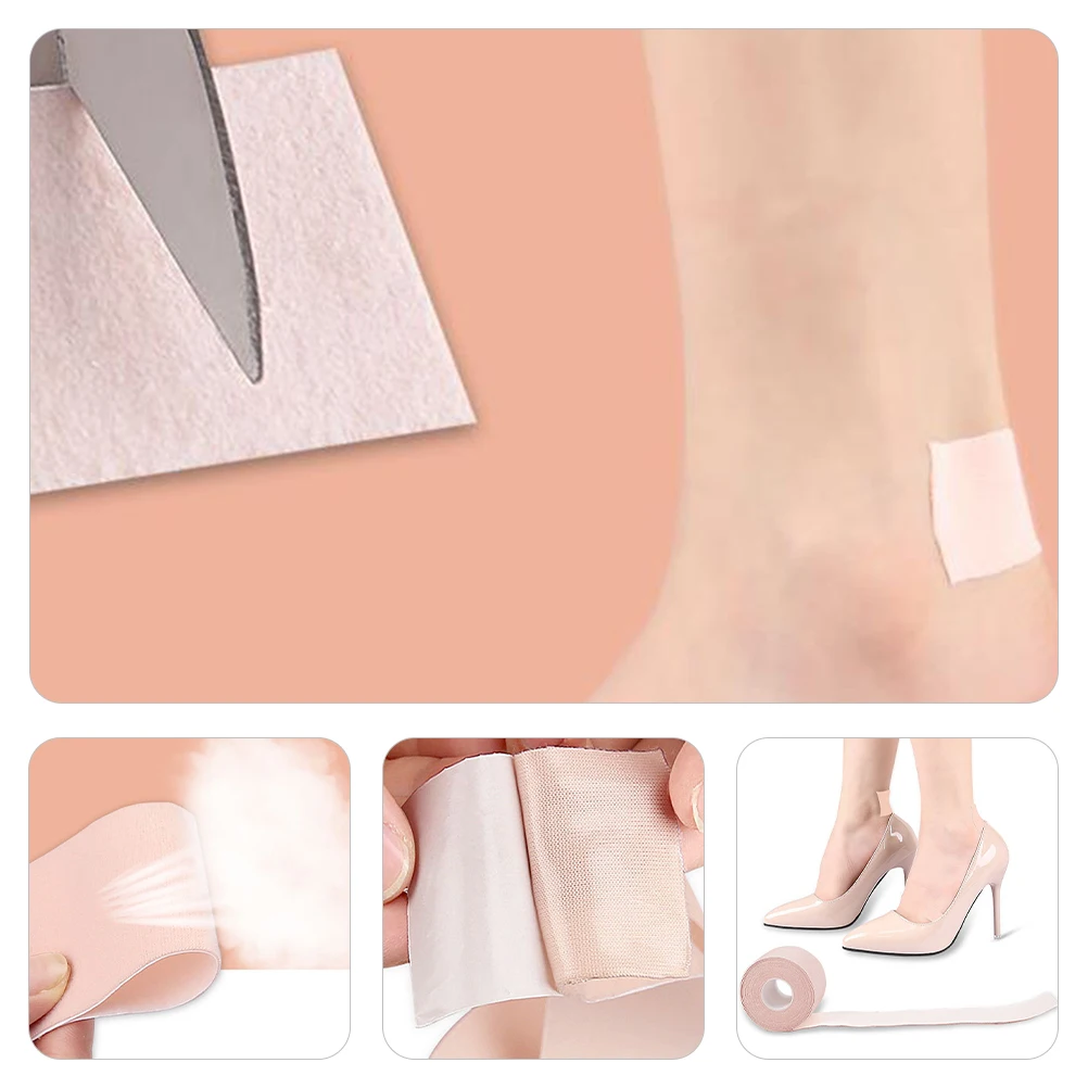 Protectores de talón de franela rosa, pegatinas antidesgaste, diseño cortable, cinta de prevención de ampollas para tacones altos, zapatos deportivos, zapatos de trabajo