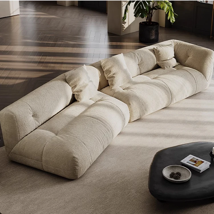 #Italian-Style Minimalist Chenille Sectional Sofa Modern Simple  Luxury Designer High-End Fabric Sponge High-Famous Internet