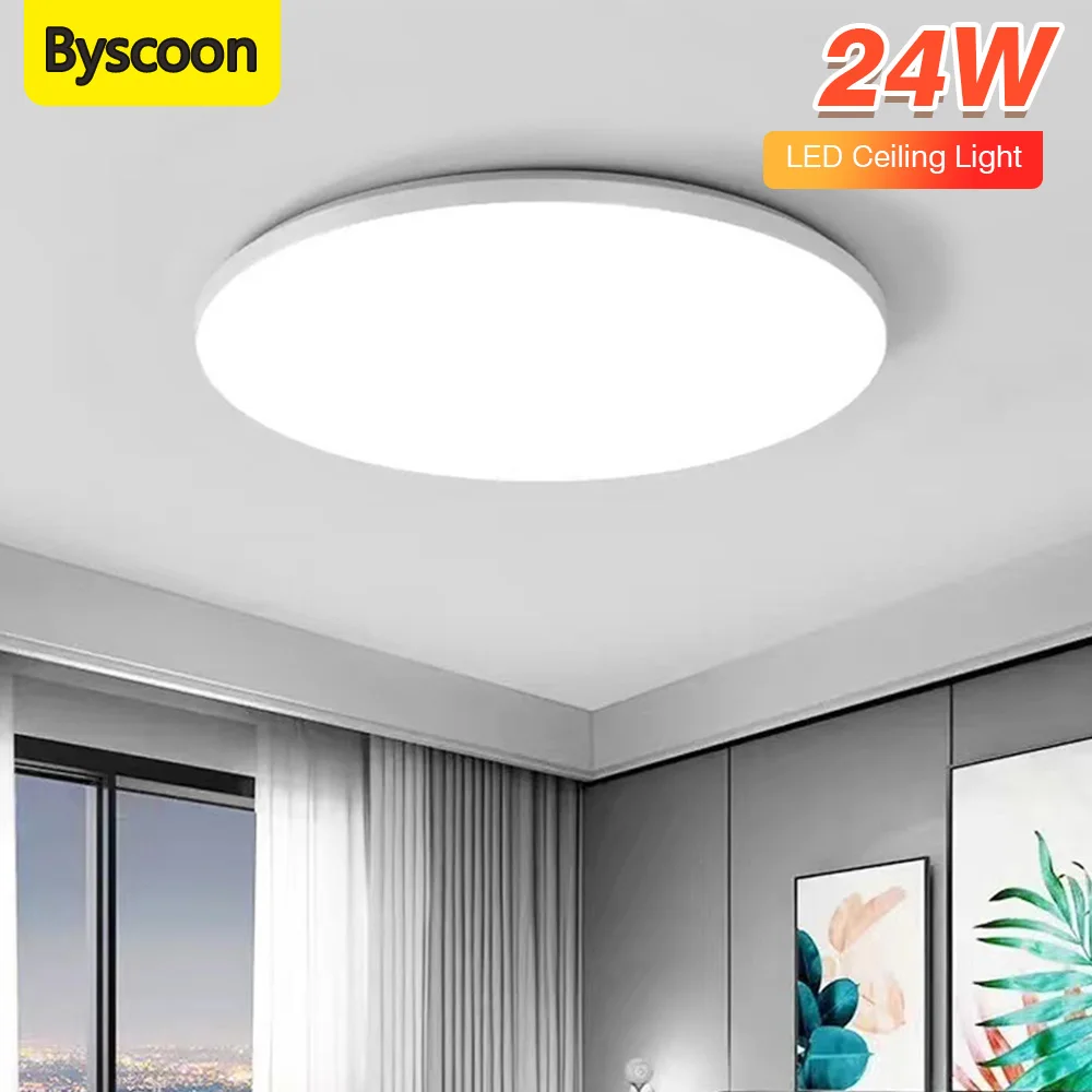

18-24W Ultra Thin Round Square LED Ceiling Lamp Waterproof Flush Mount Panel Indoor Light Modern For Bathroom Bedroom Hallway