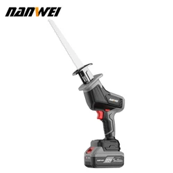NANWEI Sierra recíproca inalámbrica Sierra eléctrica de velocidad ajustable Sierra de sable portátil para sierra de corte de metal y madera