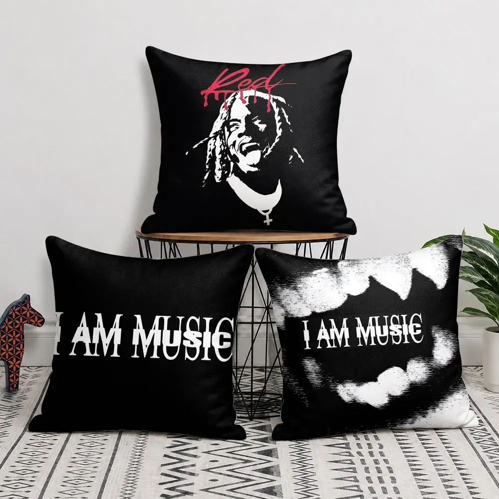 P-Playboi Carti Rock Cool Cushion Cover Silky Short Plush Invisible Zipper Dustproof Sofa Pillow Case For Home Decor