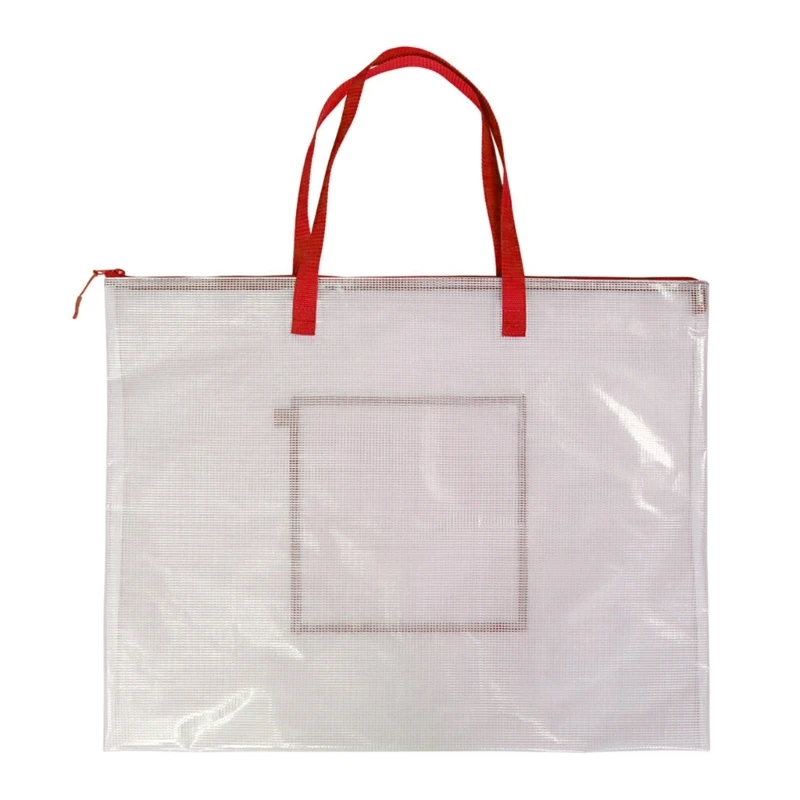 Mesh Project Bag Clear Mesh Poster Organizers Bag with Carry Handle Waterproof Artist Carry Bag for Kid, Artist, Painter