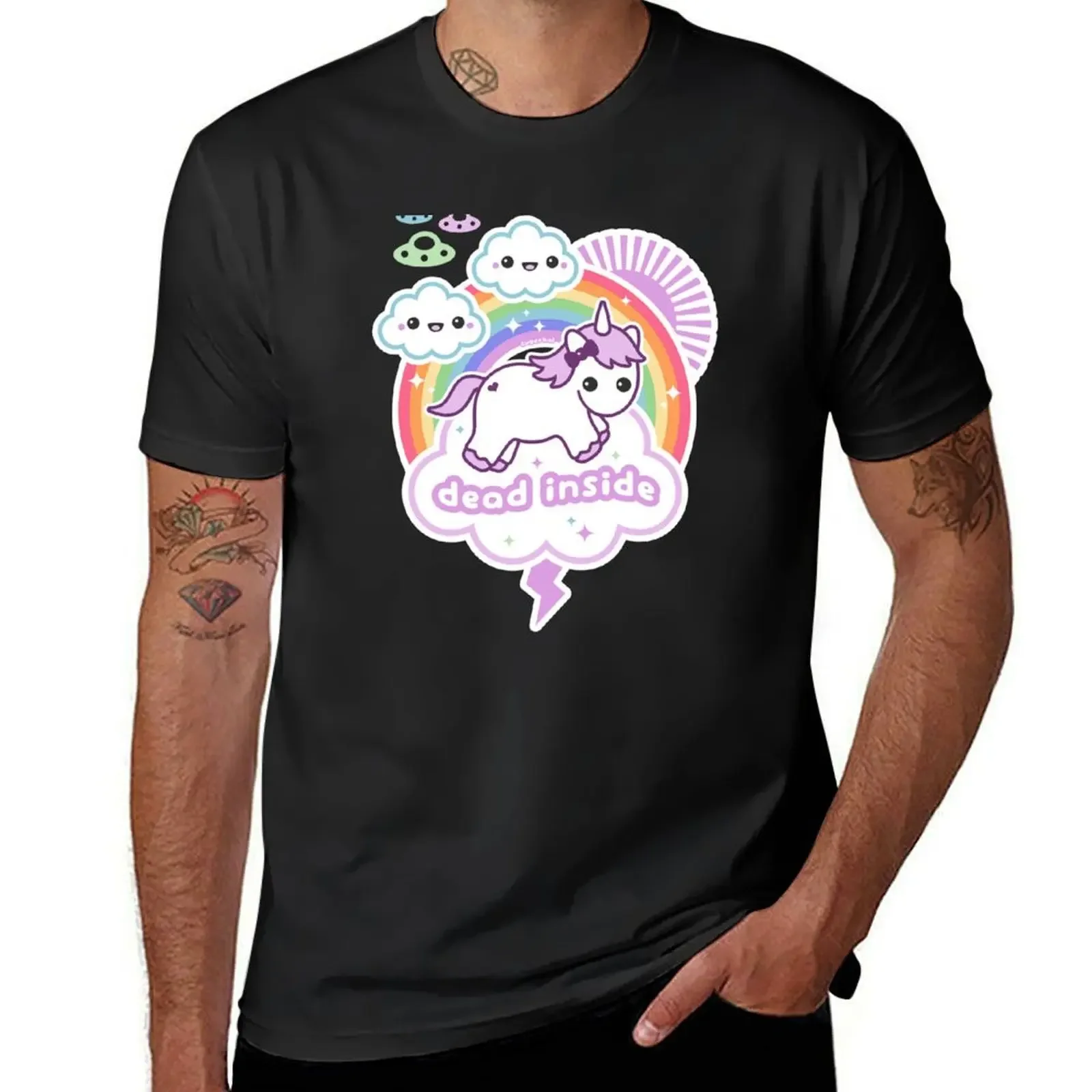 Pastel Goth Dead Inside Unicorn T-Shirt plain vintage clothes mens graphic t-shirts big and tall