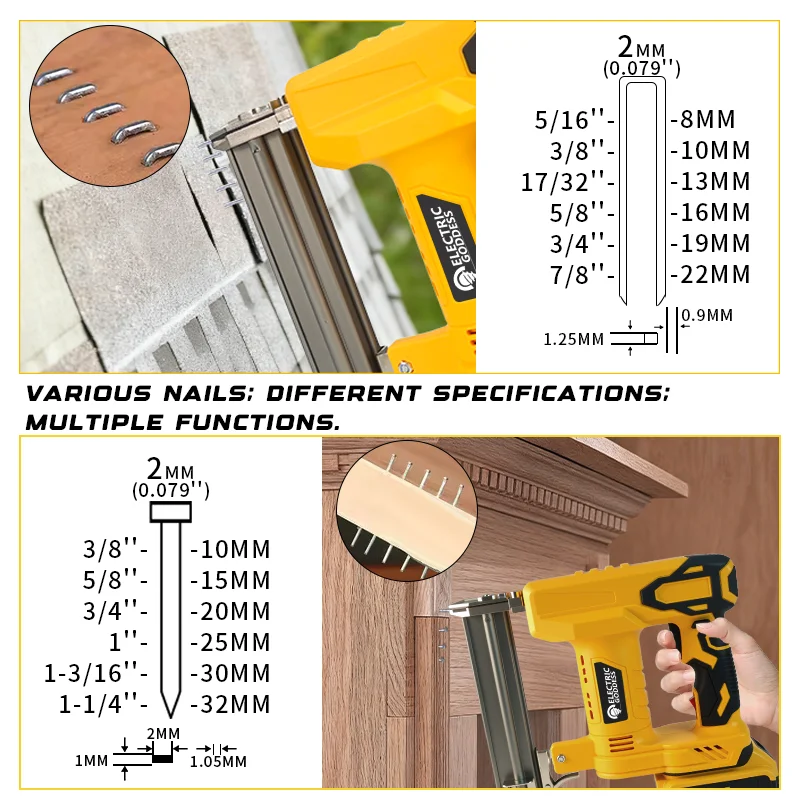آلهة كهربائية لاسلكية 30 مللي متر براد مسدس مسامير مستقيم/شكل N الأظافر لدبوس بطارية ديوالت 20 فولت ﻿ آلة تسمير الأعمال الخشبية