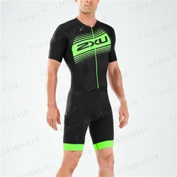 zxuful Men Cycling Skinsuit Triathlon Suit Speedsuit Trisuit Short Sleeve Speedsuit Maillot Ciclismo Running Road Clothing 2024