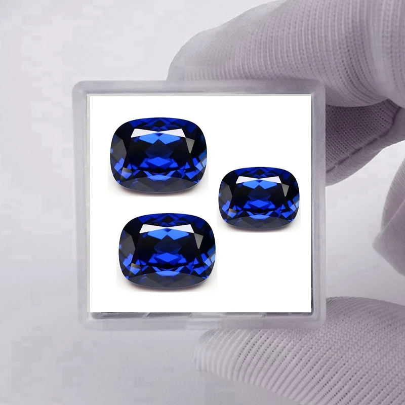 

Top Quality Sapphire Rectangle Cushion Shape Blue VVS1 Gemstone for Charms Diy Jewelry Making