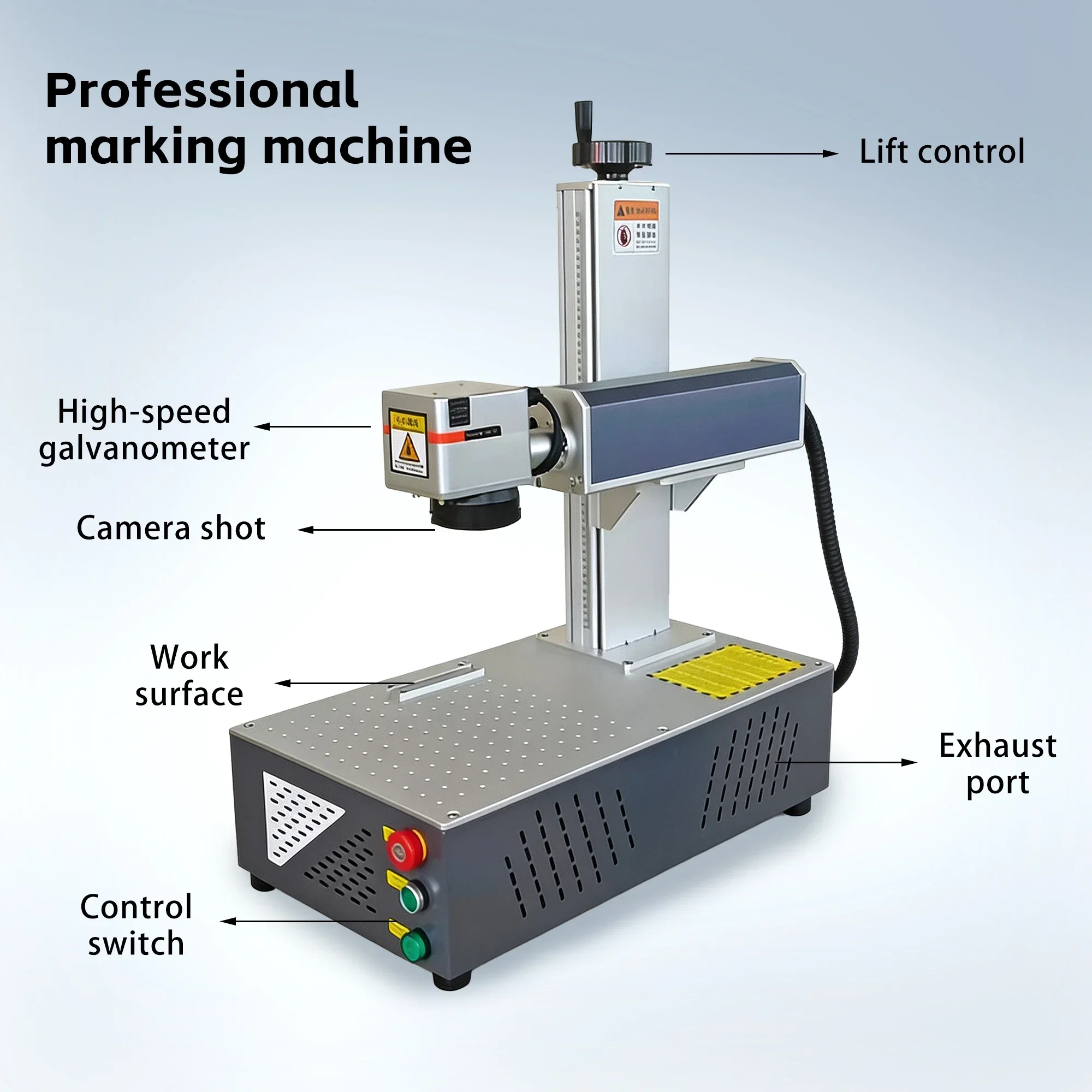 Praylee 20W 30W 50W Fiber Laser Marking Machine Integrated Desktop Engraver MAX Raycus JPT for Metal Plastic Glass Wood Jewelry
