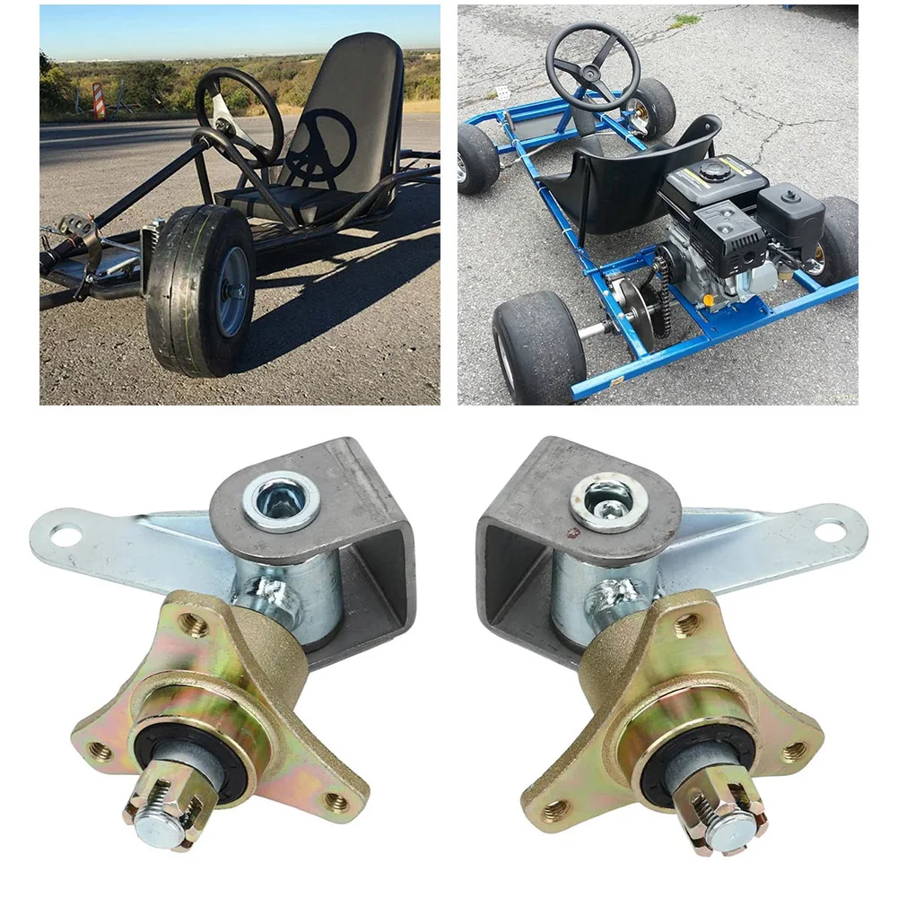 

Pair 15mm Front Wheel Hubs Steering Spindle Wheel Rear Axle Hub 6in Tires Front Wheel Knuckle Spindle 3 Stud Wheel Hub Kit