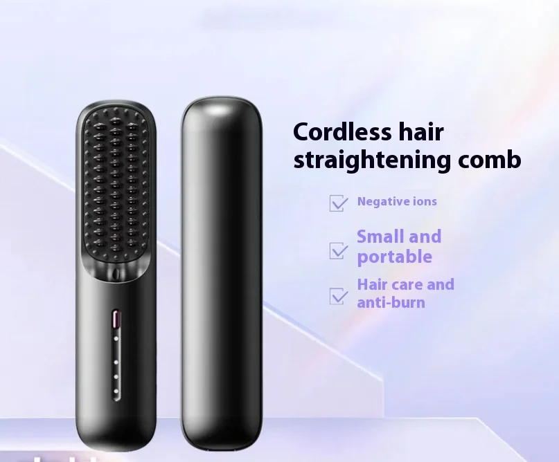 

Straight hair comb, wireless negative ion electric straight clip, mini electric straight hair comb, portable travel outfit