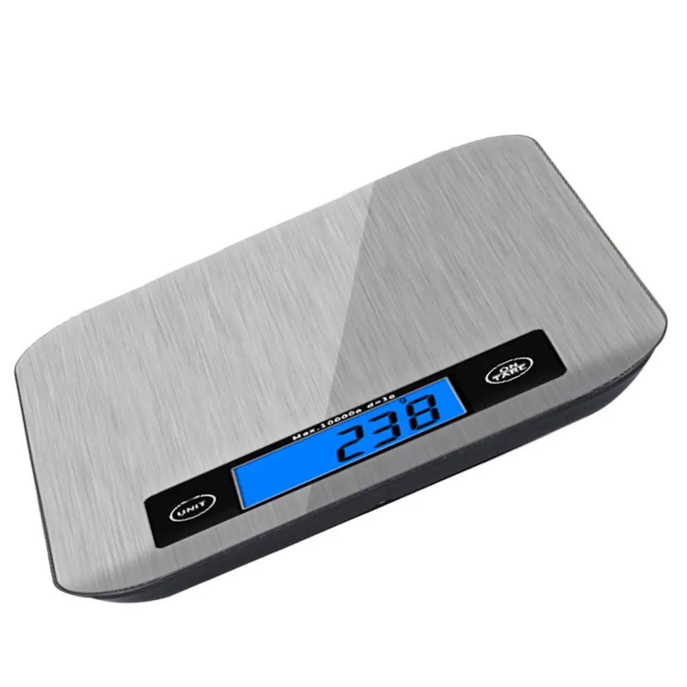 10kg Digital Kitchen Scale Stainless Steel Body with LCD Display, Unit Switch & Tare Function for Accurate Food Weighing