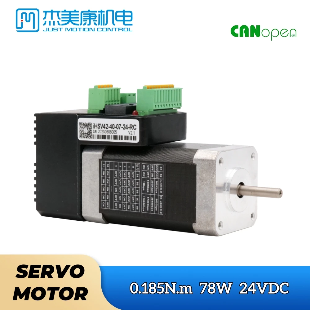 

CANopen Nema17 IHSV42-40-07-24-RC 78W 0.185Nm 24VDC 4000rpm JMC Integrated AC Servo Motor & Driver for CNC Engraving Router Kit