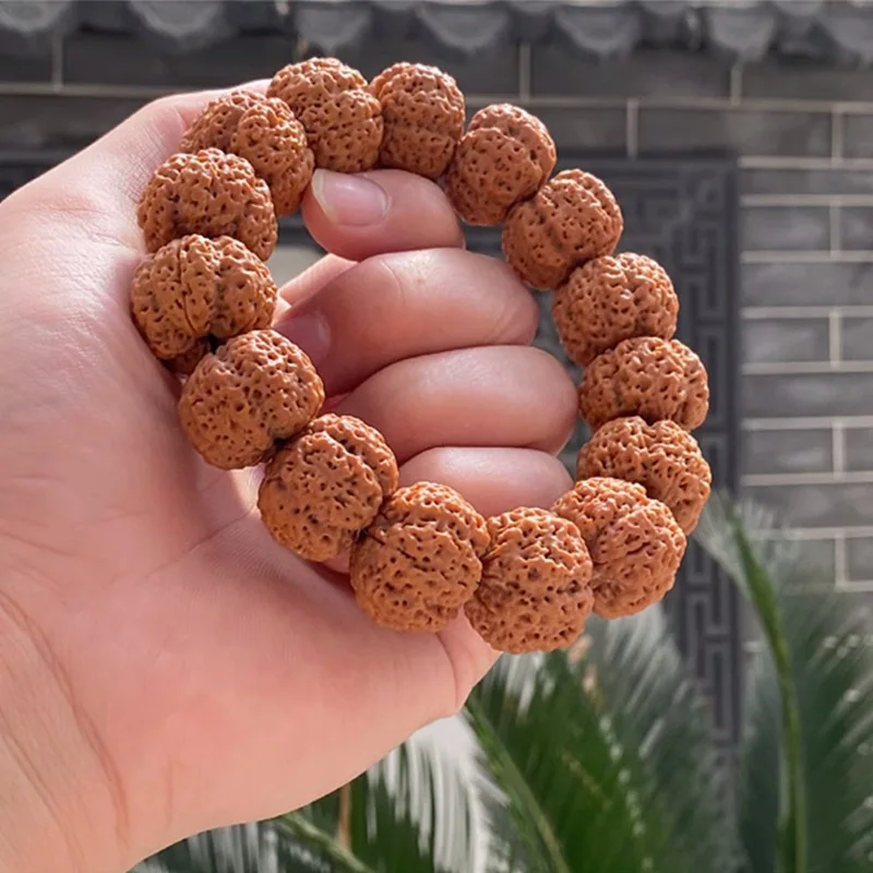 Nepal Big Rudraksha Beads Seed Bracelet Men's and Women's Five-Stump Ssangyong Collectables-Autograph Rosary Hand Toy