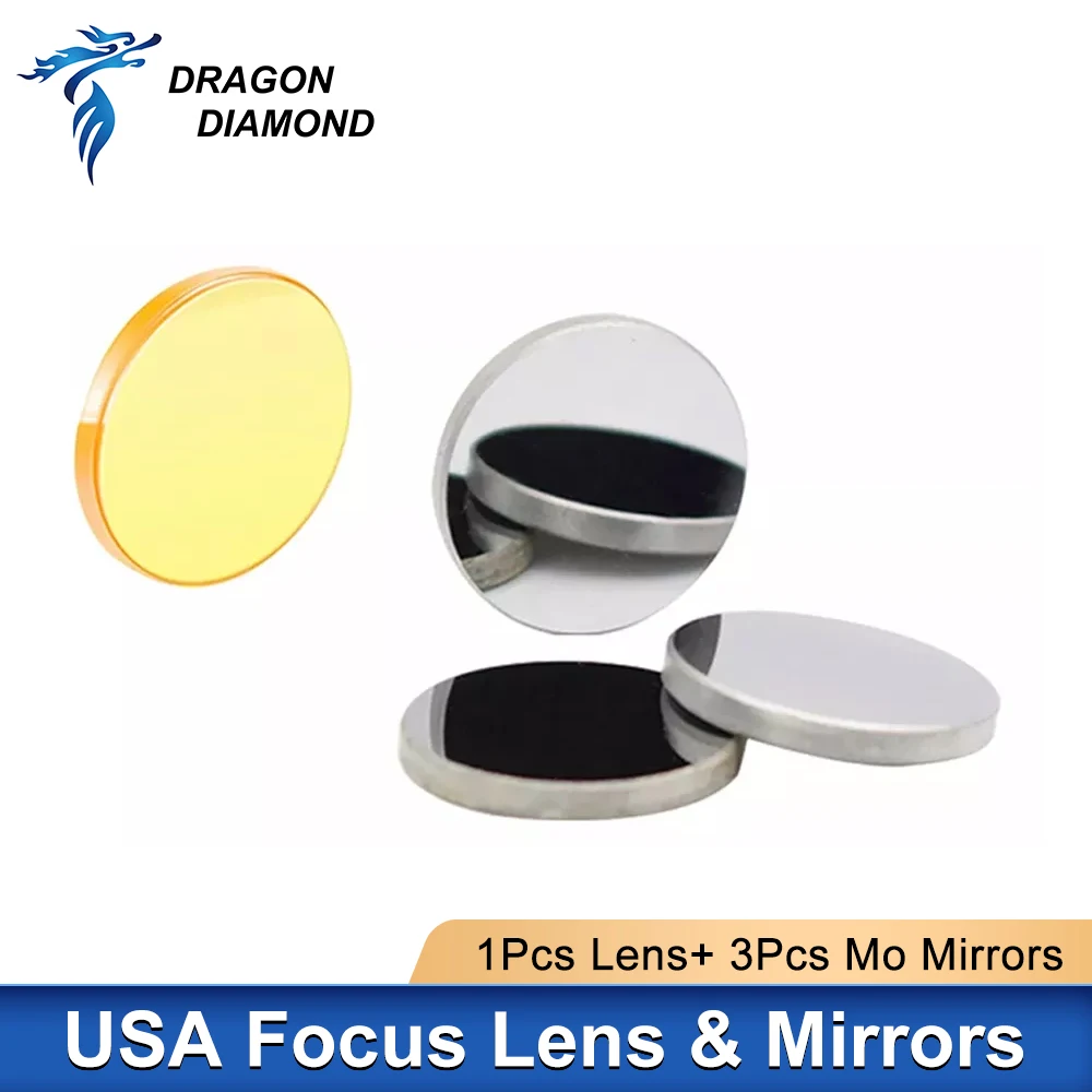 Seria K40 USA Focus Lens Laser Engraver Dia.12/18/20mm FL.50.8mm + 3PCS Mo Mirrors 20mm For 3020 Co2 Laser Engraving Machine