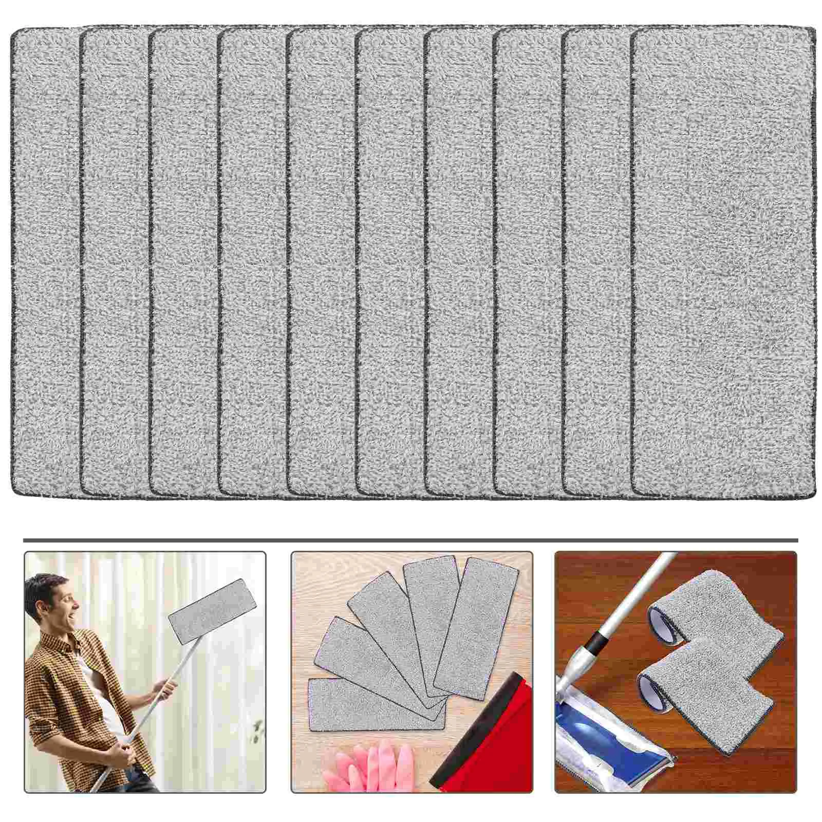 

10 Pcs Mop Replacement Cloth Cleaning Pad Head Steam Cleaner Floor Pads Fiber Man Mops