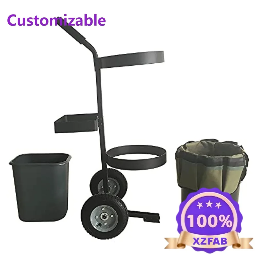 Factory Direct 2026 Top RatedHeavy Duty Rolling Garden Cart for Outdoor Yard and Beach Use with 5 Gallon Bucket and Ox Bag in Bl