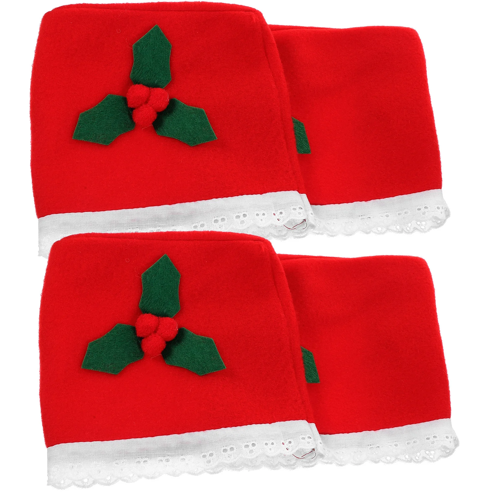 

2Pcs Christmas Fabric Napkin Holders Folding Tissue Boxes Portable Storage Convenient Decorative Xmas Party Napkin Boxes