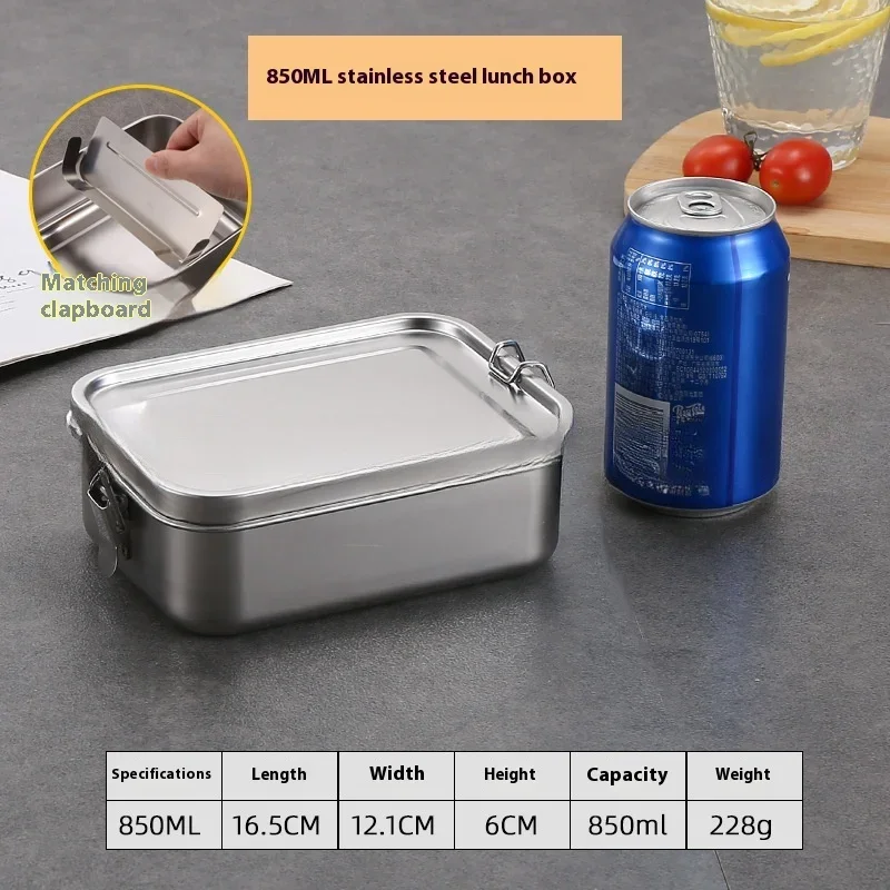 Roestvrijstalen Bento Box Metalen Lunchbox Voedselopslagcontainers met Afsluitbare Clips Lunch Snackdozen voor Werk, School