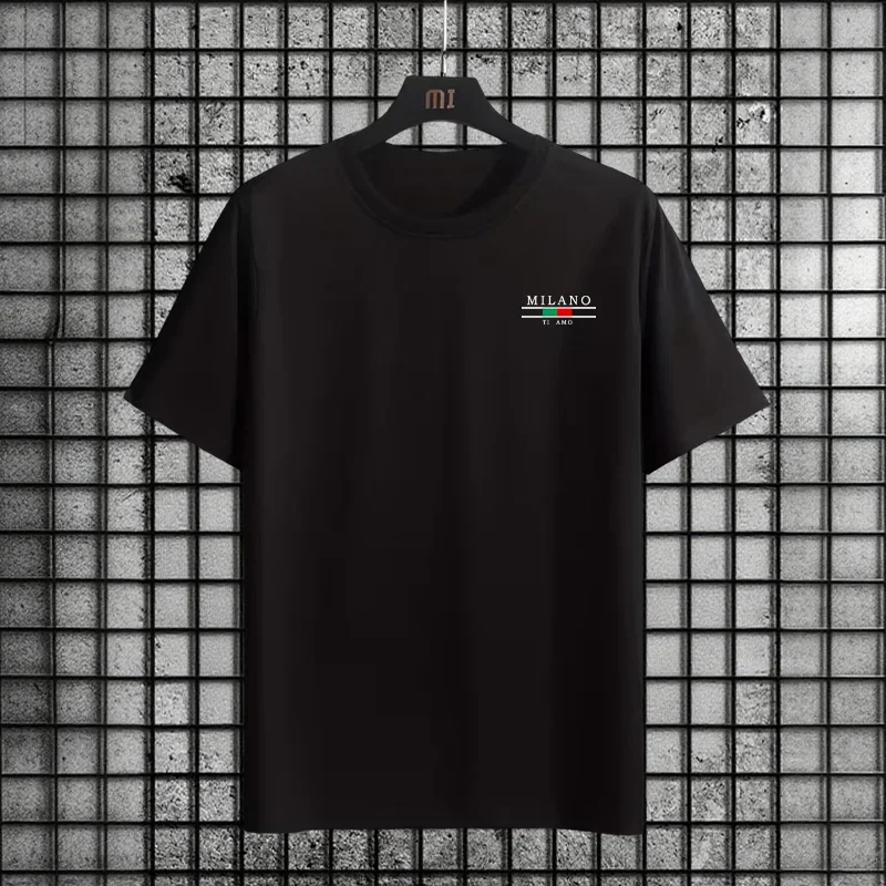 إيطاليا تي شيرت مطبوع للرجال الصيف اليومية عادية موضة س الرقبة قصيرة الأكمام المنزل في الهواء الطلق الراحة لينة القطن تيز ملابس رجالية #4