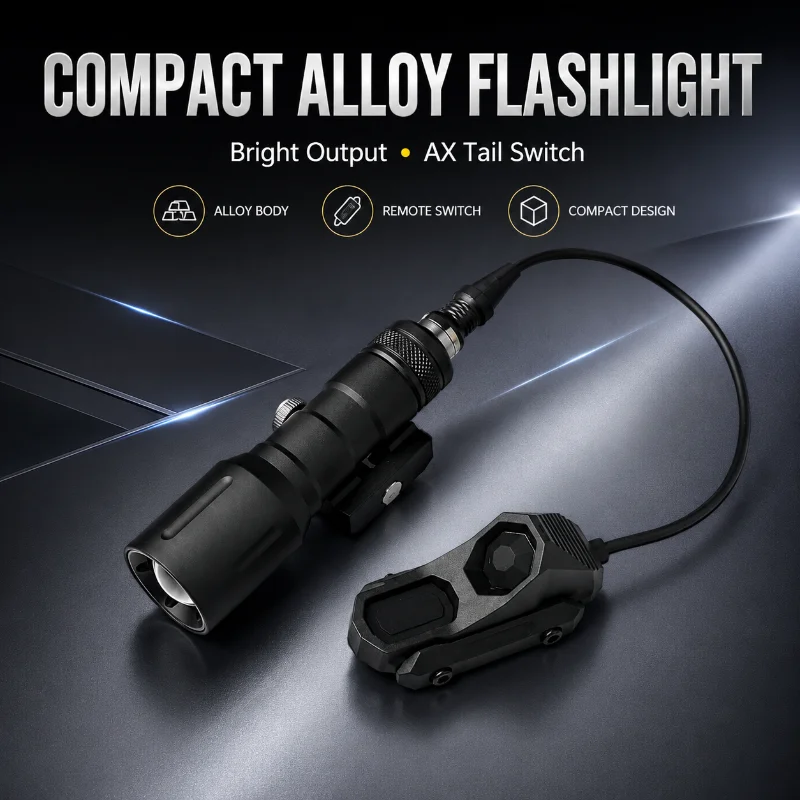 High Bright Zoom Alloy Flashlight with External Line Switch - Hobby Accessory Kit