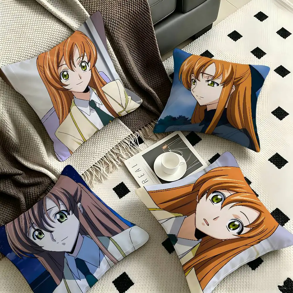 1 funda de almohada Shirley Fenette de Code Geass, funda de almohada cuadrada de diseño moderno, para dormitorio, sofá, habitación, decoración de estilo «ins», para uso recreativo.