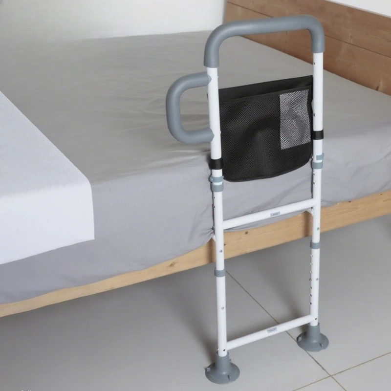 

Metal Bedside Handrail with LED Light Anti-Slip Grip Adjustable Bedside Handrail for Elderly Pregnant Woman Safe Getting Up Aid