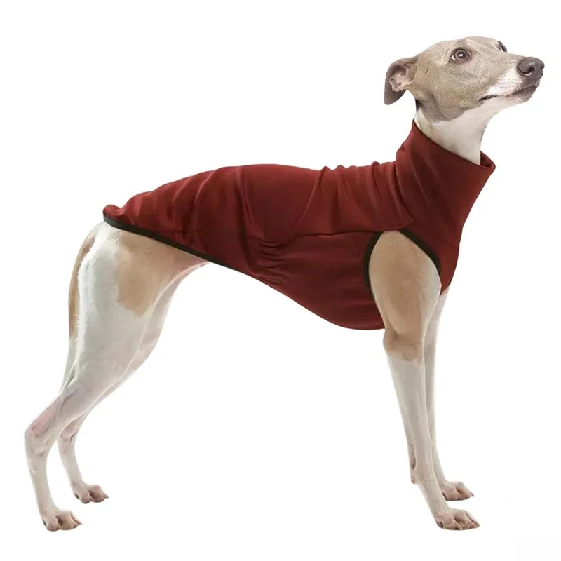 Greyhound Large Dog Clothes Warm Turtleneck Shirt Color Hound Stretch Dog Big Whip Medium Pullover Coat Vest Pet For Small Solid