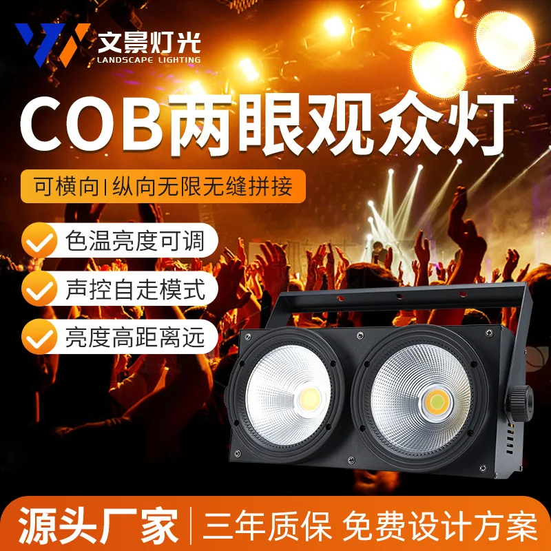 

Wenjing stage 200W two-eye audience COB flood Pa bar performance surface 2-eye filling