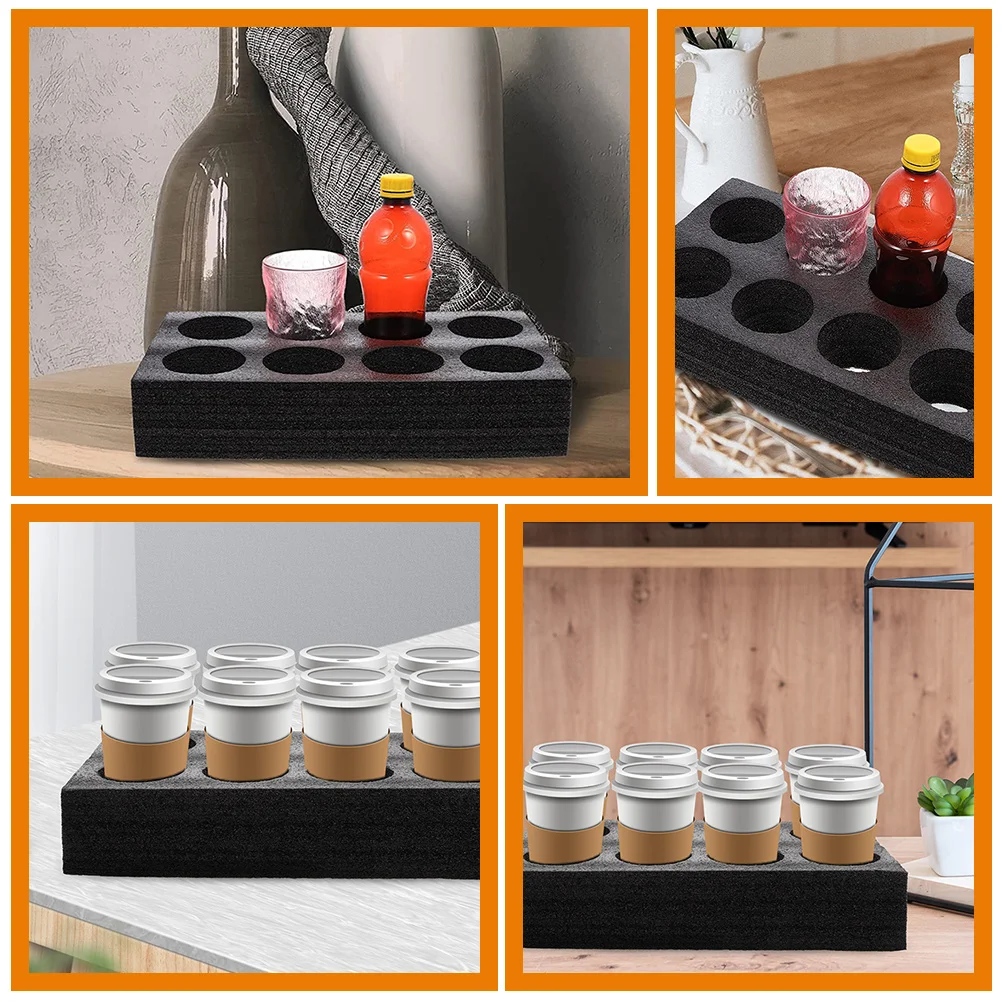 

Foam 8 Hole Cup Holder Tray Drink Carrier Coffee Delivery Beverages Takeout Holders Picnics Homes Restaurants Parties Anti