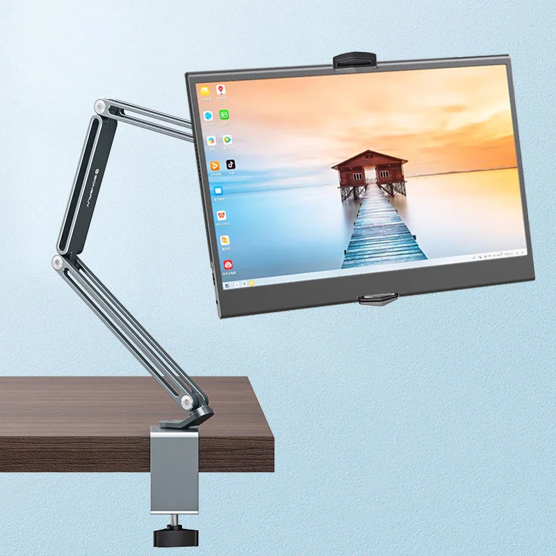 Protable Monitor Holder Bed Desktop Stand Adjustable Monitor Riser Fit 13.3 14 15.6 17 Inch Display iPad Pro 12.9 Tablet