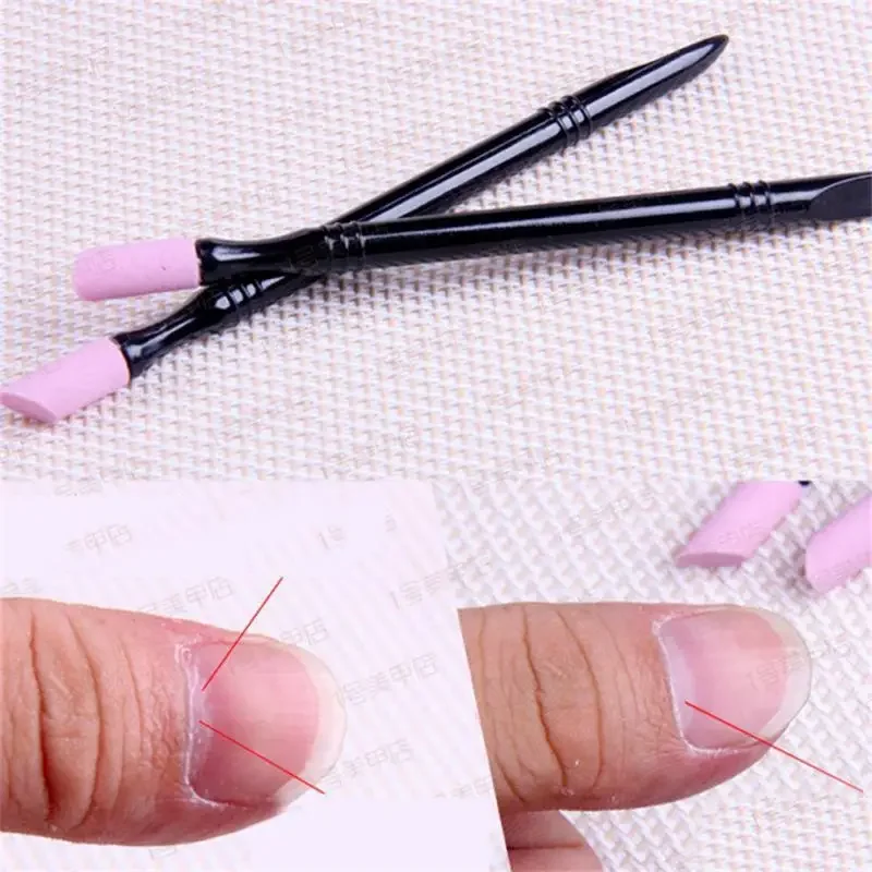 Double-End Quartz Nail Cuticle Hangnails Remover Dead Skin Pusher Trimmer Manicure Nail Art Tool Grinding Rods Tools