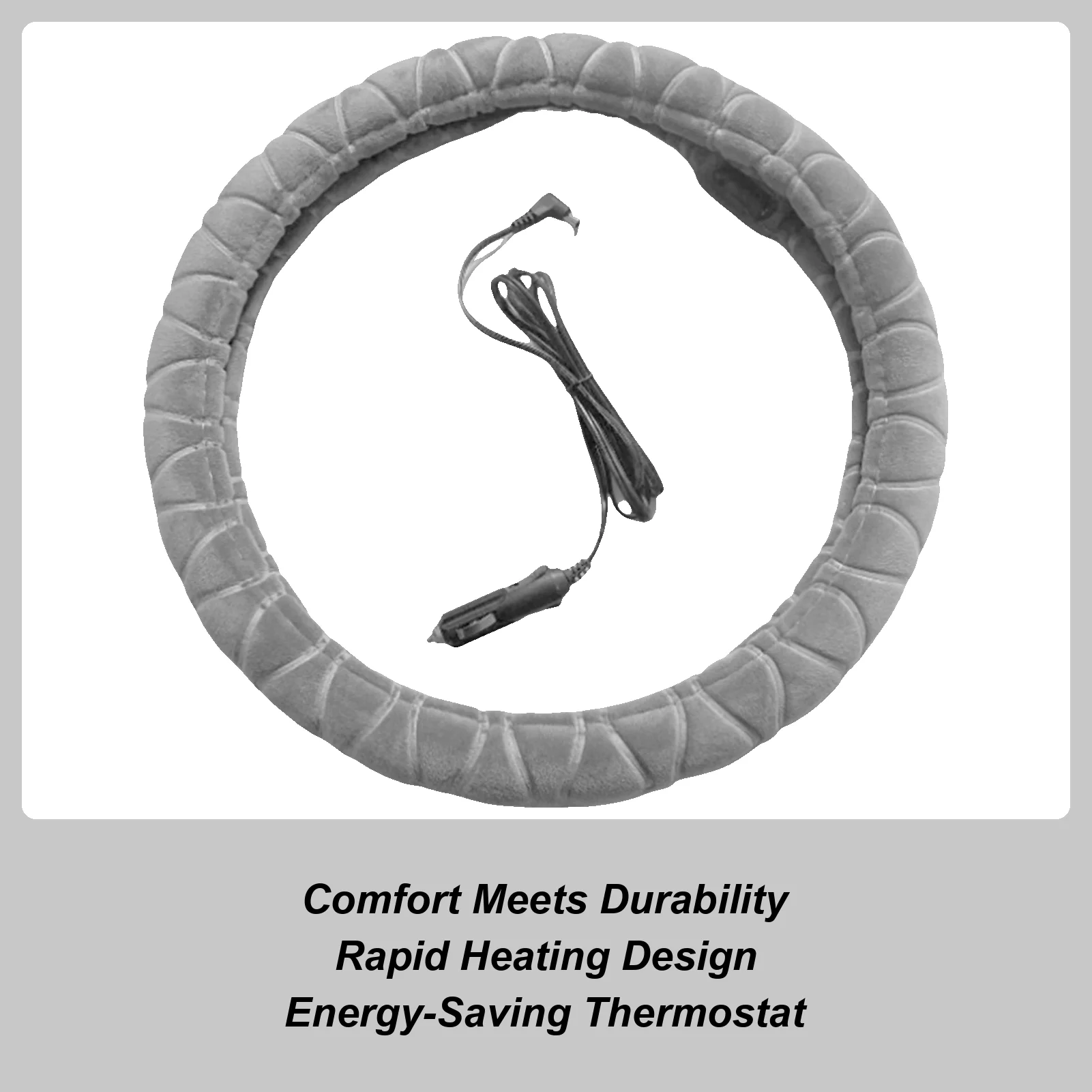 

Heated Steering Wheel Cover Anti-Slip Auto Interior Accessory Warm Car Steering Wheel Wrap For SUV Sedan Automotive RV Trucks