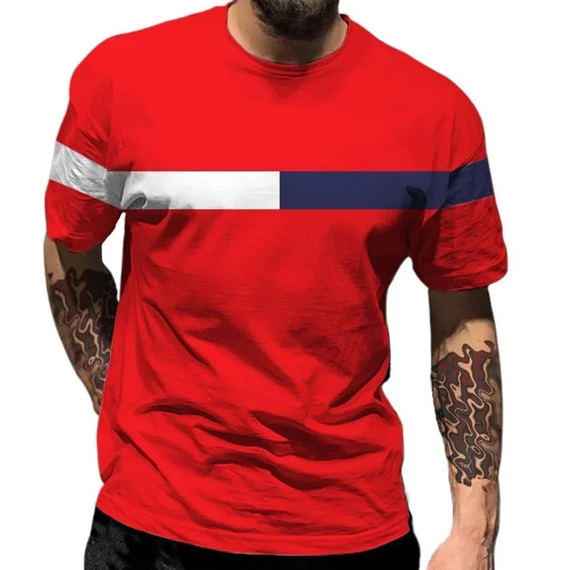 Hot Selling 3D T-shirts in Europe and America, Short Sleeved Foreign Trade Wholesale, Casual Printed Men's Flat Fabric T-shirts